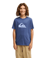 The Quiksilver Boys Boys Comp Logo T-Shirt in Vintage Indigo