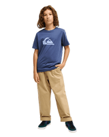 The Quiksilver Boys Boys Comp Logo T-Shirt in Vintage Indigo