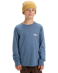 The Quiksilver Boys Boys EVO Border Lines Long Sleeve T-Shirt in China Blue