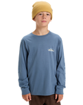 The Quiksilver Boys Boys EVO Border Lines Long Sleeve T-Shirt in China Blue