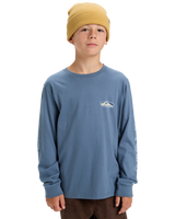 The Quiksilver Boys Boys EVO Border Lines Long Sleeve T-Shirt in China Blue