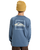 The Quiksilver Boys Boys EVO Border Lines Long Sleeve T-Shirt in China Blue