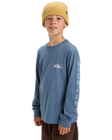 The Quiksilver Boys Boys EVO Border Lines Long Sleeve T-Shirt in China Blue