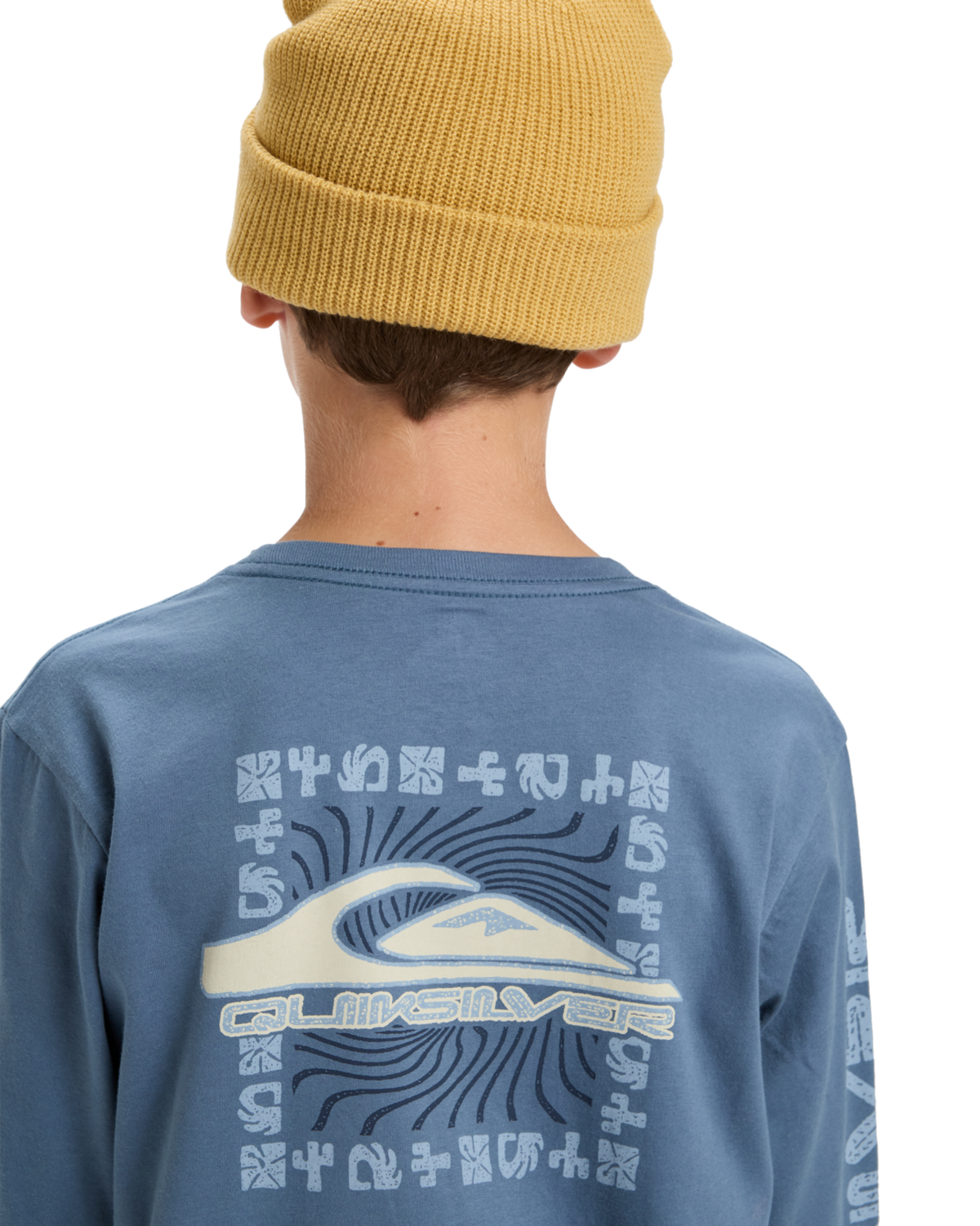 The Quiksilver Boys Boys EVO Border Lines Long Sleeve T-Shirt in China Blue