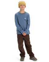 The Quiksilver Boys Boys EVO Border Lines Long Sleeve T-Shirt in China Blue