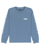 The Quiksilver Boys Boys EVO Border Lines Long Sleeve T-Shirt in China Blue