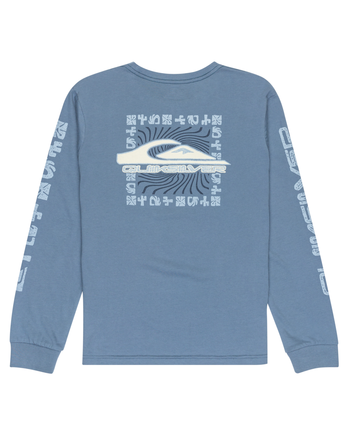 The Quiksilver Boys Boys EVO Border Lines Long Sleeve T-Shirt in China Blue