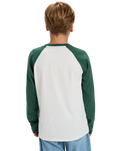The Quiksilver Boys Boys Omni Logo Long Sleeve T-Shirt in Snow White