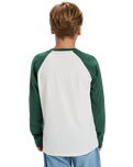 The Quiksilver Boys Boys Omni Logo Long Sleeve T-Shirt in Snow White