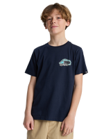 The Quiksilver Boys Boys Skeleton Ride T-Shirt in Dark Navy