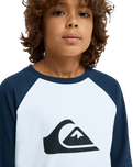The Quiksilver Boys Boys Comp Raglan Long Sleeve T-Shirt in Dark Navy