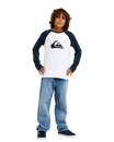 The Quiksilver Boys Boys Comp Raglan Long Sleeve T-Shirt in Dark Navy