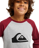 The Quiksilver Boys Boys Comp Raglan Long Sleeve T-Shirt in Oxblood Red