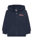Boys Globe Zip Hoodie in Dark Navy