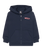 Boys Globe Zip Hoodie in Dark Navy
