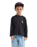 The Quiksilver Boys Boys Kingpin Long Sleeve T-Shirt in Tarmac