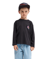The Quiksilver Boys Boys Kingpin Long Sleeve T-Shirt in Tarmac