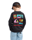 The Quiksilver Boys Boys Kingpin Long Sleeve T-Shirt in Tarmac