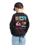 The Quiksilver Boys Boys Kingpin Long Sleeve T-Shirt in Tarmac