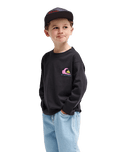 The Quiksilver Boys Boys Kingpin Long Sleeve T-Shirt in Tarmac