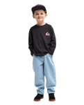 The Quiksilver Boys Boys Kingpin Long Sleeve T-Shirt in Tarmac