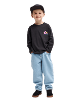 The Quiksilver Boys Boys Kingpin Long Sleeve T-Shirt in Tarmac