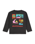 The Quiksilver Boys Boys Kingpin Long Sleeve T-Shirt in Tarmac