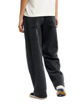 The Quiksilver Womens Wide Crop Denim Jeans in Black & Black Tint Brown