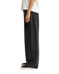 The Quiksilver Womens Wide Crop Denim Jeans in Black & Black Tint Brown