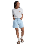Mom Denim Walkshorts in Ice Flow