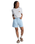 Mom Denim Walkshorts in Ice Flow