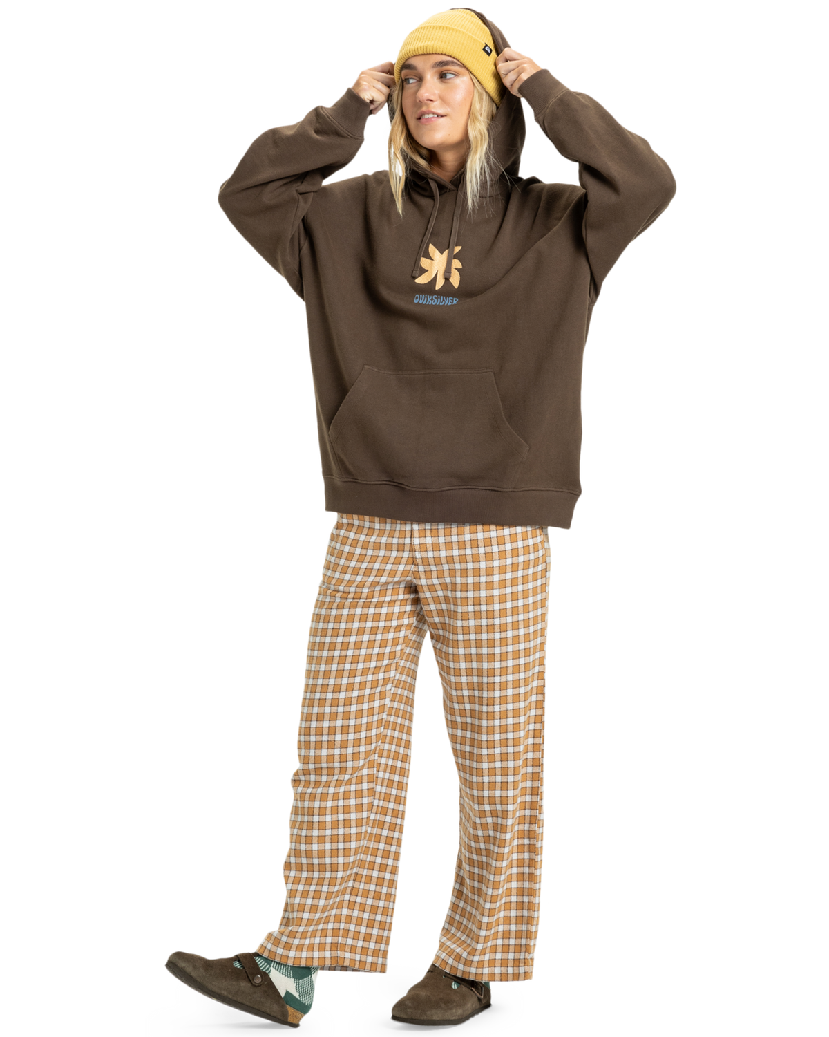 The Quiksilver  Womens Standard Hoodie in Chocolate Brown