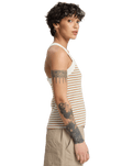 Riza Striped Vest in Tobacco Rize Stripe