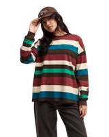 The Quiksilver Womens Sibbald Long Sleeve T-Shirt in Java Stripe