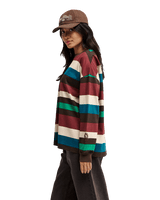 The Quiksilver Womens Sibbald Long Sleeve T-Shirt in Java Stripe