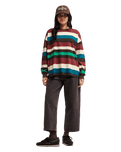 The Quiksilver Womens Sibbald Long Sleeve T-Shirt in Java Stripe