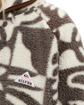 The Quiksilver  Womens Chalok Sherpa Fleece Jacket in Chocolate Brown Chalok Checker