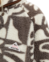 The Quiksilver  Womens Chalok Sherpa Fleece Jacket in Chocolate Brown Chalok Checker