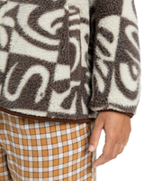 The Quiksilver  Womens Chalok Sherpa Fleece Jacket in Chocolate Brown Chalok Checker