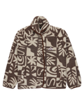 The Quiksilver  Womens Chalok Sherpa Fleece Jacket in Chocolate Brown Chalok Checker