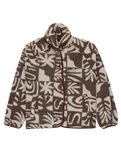The Quiksilver  Womens Chalok Sherpa Fleece Jacket in Chocolate Brown Chalok Checker