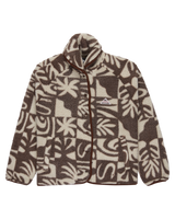 The Quiksilver  Womens Chalok Sherpa Fleece Jacket in Chocolate Brown Chalok Checker