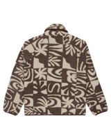 The Quiksilver  Womens Chalok Sherpa Fleece Jacket in Chocolate Brown Chalok Checker