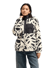 The Quiksilver Womens Renek 1/2 Zip Polar Fleece Jacket in Bone White Spray Can Renek