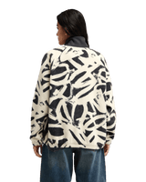 The Quiksilver Womens Renek 1/2 Zip Polar Fleece Jacket in Bone White Spray Can Renek