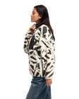The Quiksilver Womens Renek 1/2 Zip Polar Fleece Jacket in Bone White Spray Can Renek