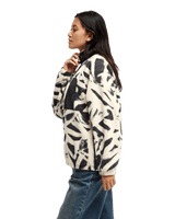 The Quiksilver Womens Renek 1/2 Zip Polar Fleece Jacket in Bone White Spray Can Renek