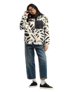 The Quiksilver Womens Renek 1/2 Zip Polar Fleece Jacket in Bone White Spray Can Renek