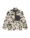 The Quiksilver Womens Renek 1/2 Zip Polar Fleece Jacket in Bone White Spray Can Renek