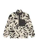 The Quiksilver Womens Renek 1/2 Zip Polar Fleece Jacket in Bone White Spray Can Renek